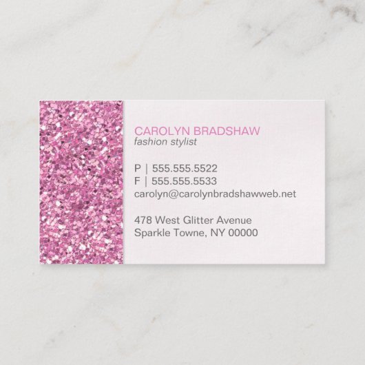 ピンクフェイクグリッターグラム 名刺 (裏面)