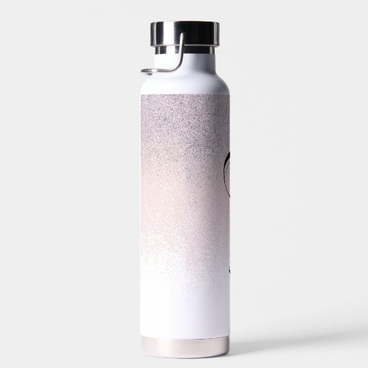 ピンクフェイクグリッタースクリプトモノグラムウォーターボトル ウォーターボトル (右面)
