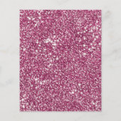 ピンクフェイクグリッターテクスチャーの外観とカスタム文字 チラシ (裏面)