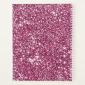 ピンクフェイクグリッターテクスチャーの外観とカスタム文字 プランナー手帳 (裏面)