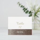 ピンクフェイクグリッターテーブル座席カード ポストカード (スタンド正面)