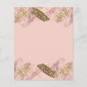 ピンクフェイクグリッターバジェット洗礼フライヤー チラシ (裏面)