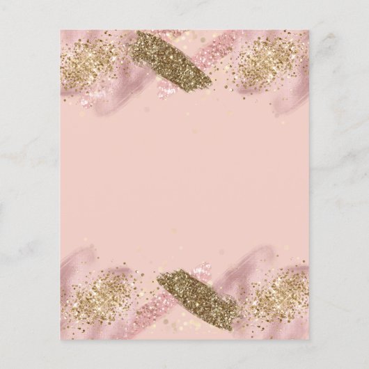 ピンクフェイクグリッターバジェット洗礼フライヤー チラシ (裏面)