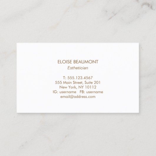 ピンクフェイクグリッターバタフライ名刺 名刺 (裏面)