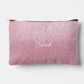 ピンクフェイクグリッターバレンタイン アクセサリーポーチ (正面)