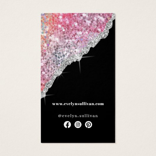 ピンクフェイクグリッターパッケージの挿入 (裏面)