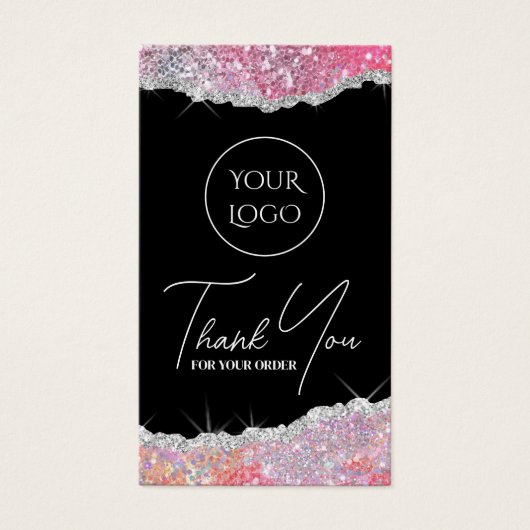 ピンクフェイクグリッターパッケージの挿入 (正面)