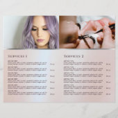 ピンクフェイクグリッターフォイルサービスメニューのパンフレット (裏面)