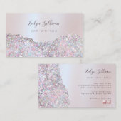 ピンクフェイクグリッターフォイル名刺 名刺 (正面/裏面)