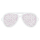 ピンクフェイクグリッターフラミンゴの水彩ストライプ色 アビエーターサングラス (正面)