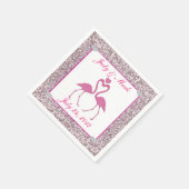 ピンクフェイクグリッターフラミンゴの結婚紙ナプキンス スタンダードカクテルナプキン (角)