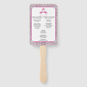 ピンクフェイクグリッターフラミンゴ結婚式 プログラムファン ハンドファン (裏面)