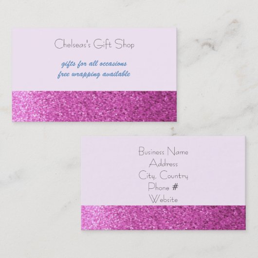 ピンクフェイクグリッターブティック 名刺 (正面/裏面)