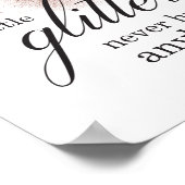 ピンクフェイクグリッターモダンガーリータイポグラフィ引用文 ポスター (角)