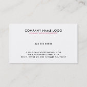 ピンクフェイクグリッターモダンデザイン 名刺 (裏面)