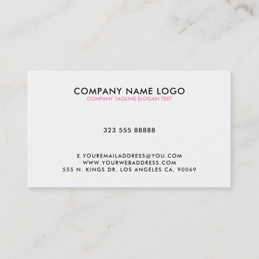 ピンクフェイクグリッターモダンデザイン 名刺 (裏面)