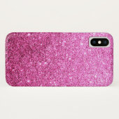 ピンクフェイクグリッターラグジュアリー Case-Mate iPhoneケース (裏面(横))