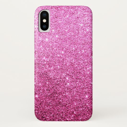 ピンクフェイクグリッターラグジュアリー Case-Mate iPhoneケース (裏面)