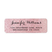 ピンクフェイクグリッタールック差出人住所ラベル ラベル (正面)