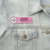 ピンクフェイクグリッター会社のロゴ従業員 名札 (インサイチュ)