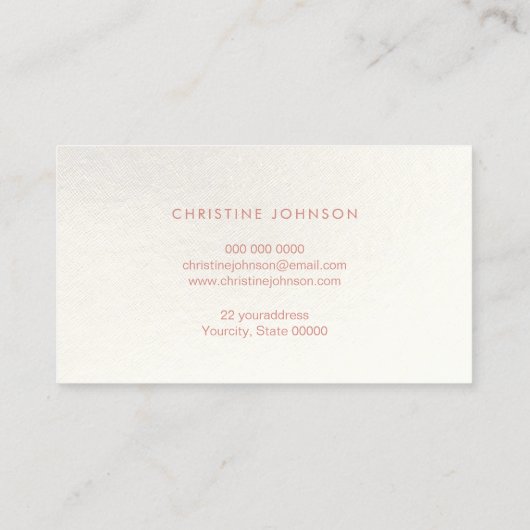 ピンクフェイクグリッター及びホイフェイクルストライプ 名刺 (裏面)