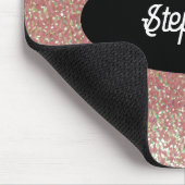 ピンクフェイクグリッター名前をカスタムするマウスパッド マウスパッド (コーナー)