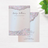 ピンクフェイクグリッター箔ジュエリー表示カード (デスク)