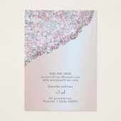 ピンクフェイクグリッター箔ジュエリー表示カード (裏面)