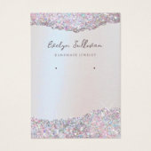 ピンクフェイクグリッター箔ジュエリー表示カード (正面)