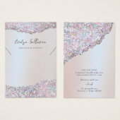 ピンクフェイクグリッター箔ネックレス表示カード (正面&裏面)