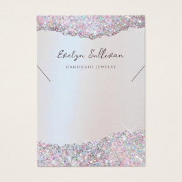 ピンクフェイクグリッター箔ネックレス表示カード