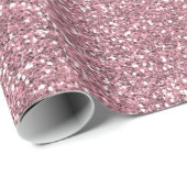 ピンクフェイクグリッター誕生日 ラッピングペーパー (ロールコーナー)