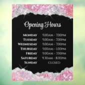 ピンクフェイクグリッター開館時間ウィンドウの固定 ウィンドウサイン (シート3)