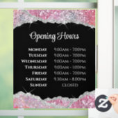 ピンクフェイクグリッター開館時間ウィンドウの固定 ウィンドウサイン (ホーム)