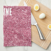 ピンクフェイクグリッター キッチンタオル (四つ折り)