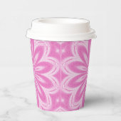 ピンクフェイクトゥルフラワーデザイン 紙コップ (右)