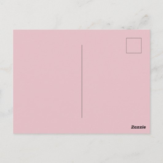 ピンクフェイクフォイル文字E赤面フローラモノグラム ポストカード (裏面)