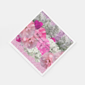 ピンクフェイクフローラ結婚グリッターナプキンス スタンダードランチョンナプキン (角)
