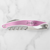 ピンクフェイクブラシ仕上げ金属モノグラムスクリプト ソムリエナイフ (裏面)