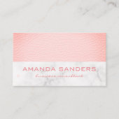 ピンクフェイクレザー大理石トリム 名刺 (正面)
