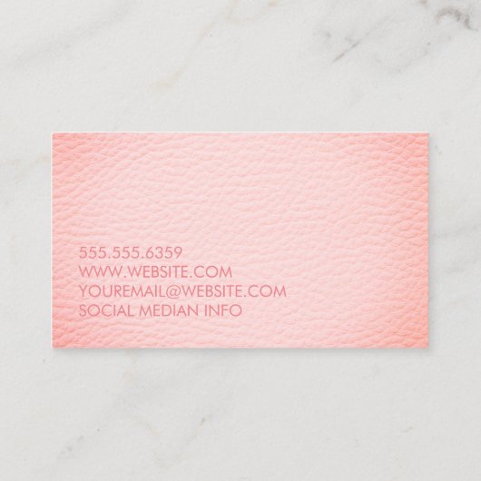 ピンクフェイクレザー 名刺 (裏面)