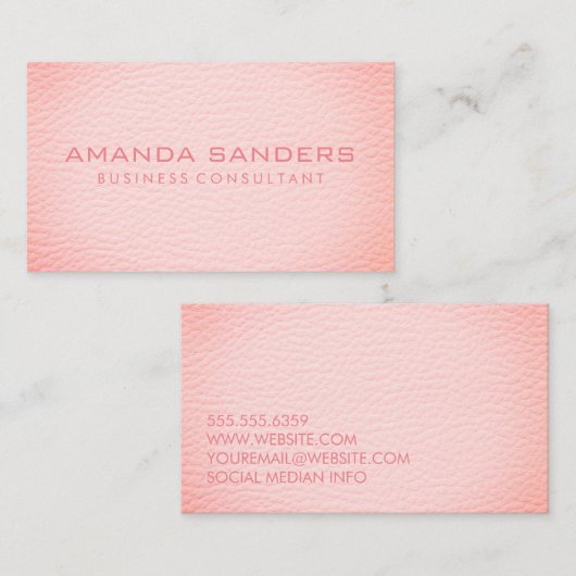 ピンクフェイクレザー 名刺 (正面/裏面)