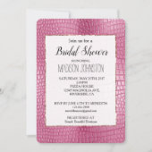 ピンクフェイクワニブライダルシャワー 招待状 (正面)