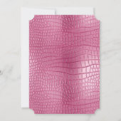 ピンクフェイクワニ誕生日 招待状 (裏面)