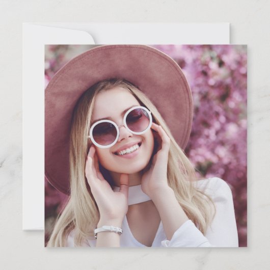 ピンクフェイク大理石とフォトサプライズパーティー 招待状 (裏面)