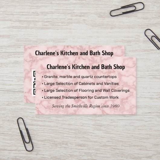 ピンクフェイク大理石 名刺 (正面/裏面インサイチュ)