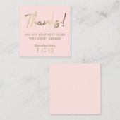 ピンクフェイク感謝していスクウェア・ビジネス・カード スクエア名刺 (正面/裏面)