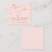 ピンクフェイク感謝してい・スクリプト スクエア名刺 (正面/裏面)