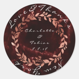 ピンクフェイク結婚の大理石感謝していブルゴーニュマルーン ラウンドシール