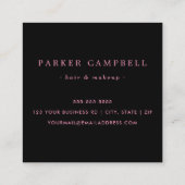 ピンクフェイク縁どエレガントファッション スクエア名刺 (裏面)